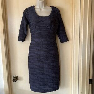 Maria Bonita vintage steel grey pintuck party dress size M